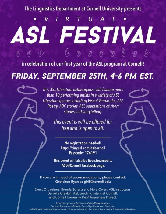 Virtual Deaf Event Virtual ASL Festival Start ASL